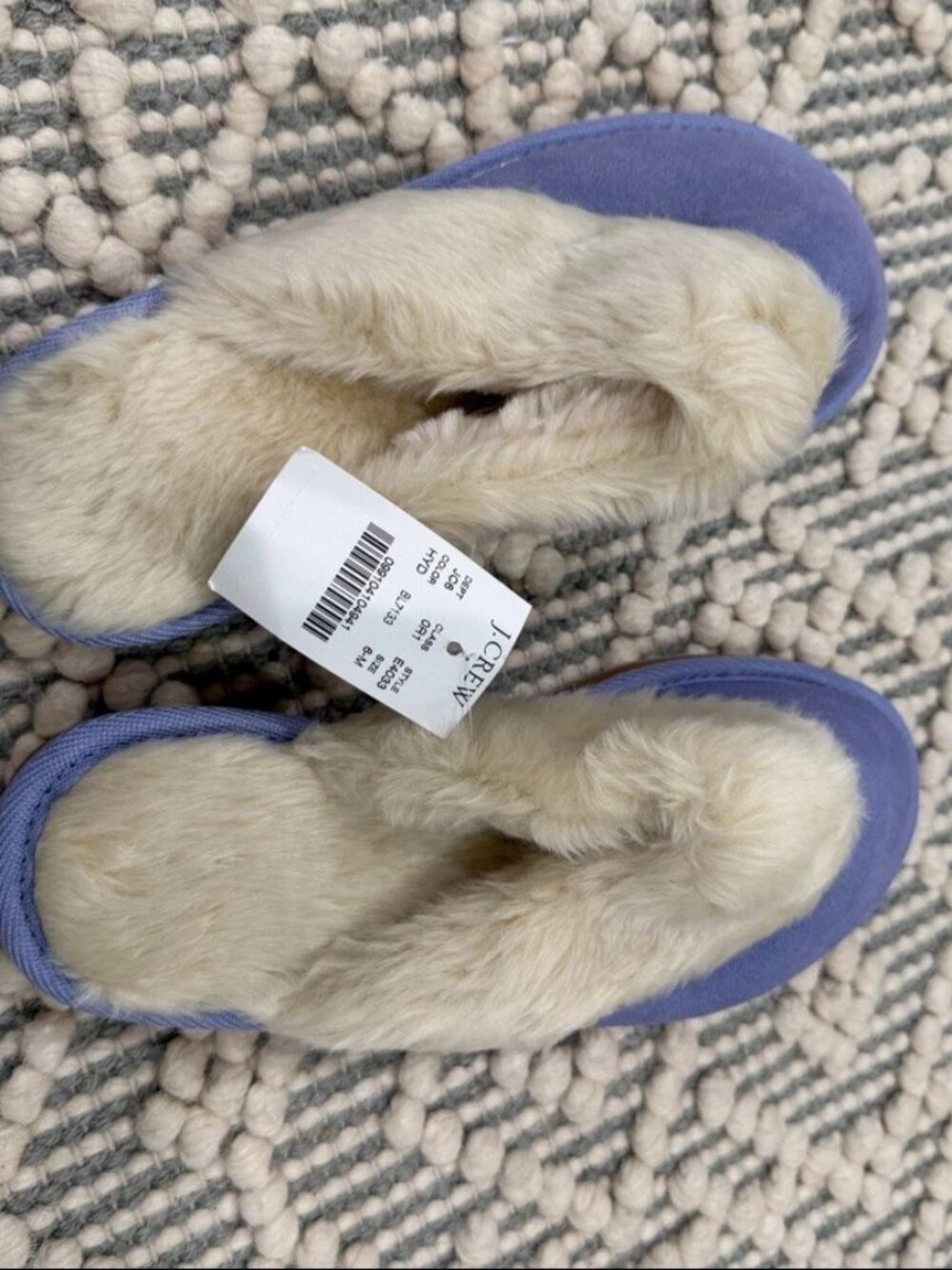 J.Crew Faux Fur Mule Slippers Size 6 NWT